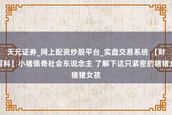 天元证券_网上配资炒股平台_实盘交易系统 【财经百科】小猪佩奇社会东说念主 了解下这只紧密的猪猪女孩